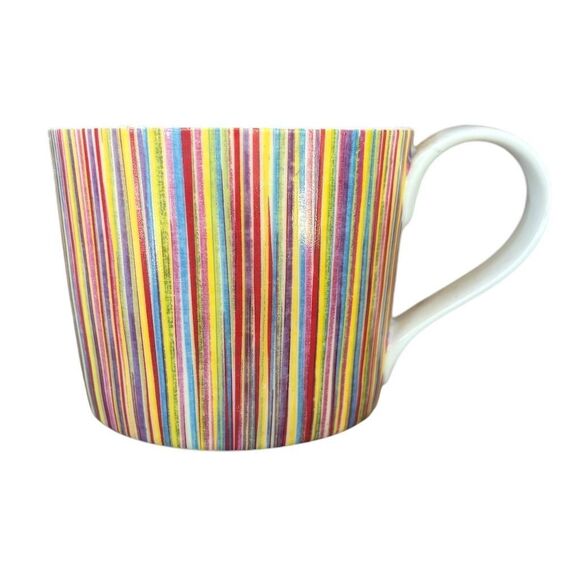 Starbucks 2008 Multicolor Striped Ceramic Coffee Mug 13 oz - Picture 1 of 5